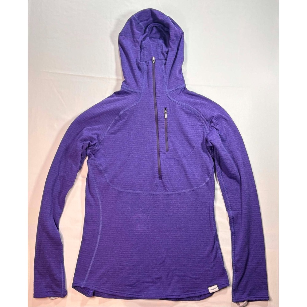 Patagonia Womens Capilene 4 Expedition Weight 1/4 Zip Hoody Polartec Purple S